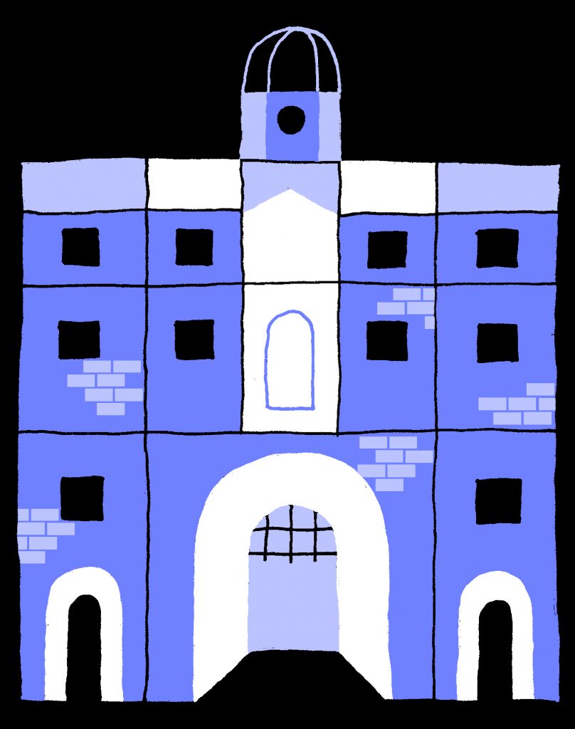 Cartoon of a palace.